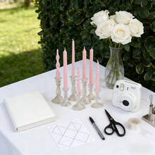2pcs European Style Pink Scented Candle Set - Includes Various Designs Such As Large Spiral, Thick Twist, Thin Twist And Pointed Tip. Made Of High-Quality Soy Wax, Providing Lighting And Creating A Romantic Atmosphere, Suitable For Home Decor, Living Room Accents, Outdoor Occasions, Weddings, Festivals, Romantic Events, Also An Exquisite Gift For Women. - 2pcs - View 4