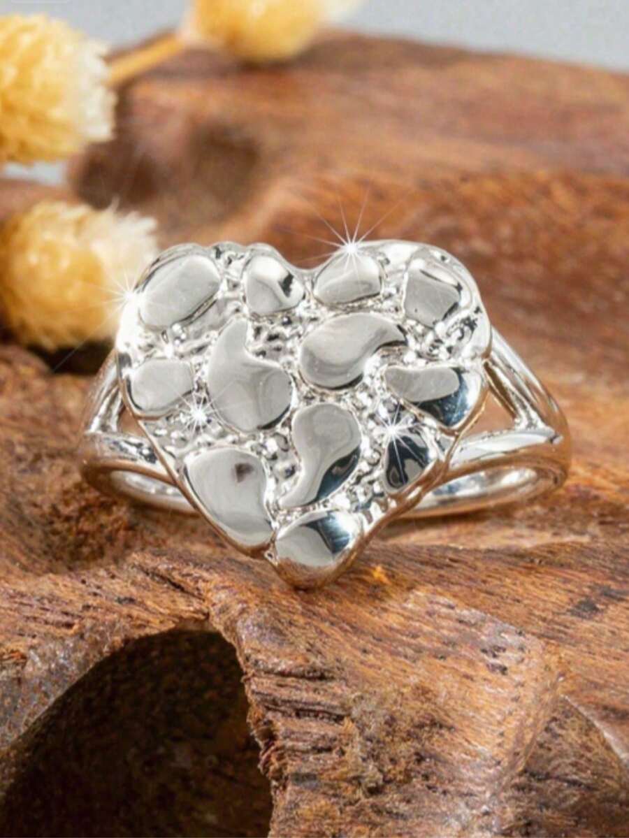 1 chiếc nhẫn nữ hình trái tim sang trọng, thích hợp đeo hàng ngày, dự tiệc và kỷ niệm, là món quà sinh nhật và ngày lễ tuyệt vời (Không kèm hộp) - D - Xem 1