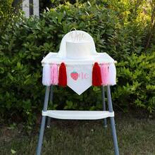 1件草莓主题手工编织一周岁生日高脚椅横幅，波西米亚风草莓木珠流苏花环，一周岁生日派对装饰，拍照道具，卧室，教室，户外派对装饰 - 彩色 - 查看 8