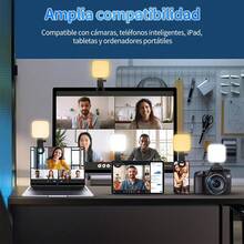 Mini luz de relleno LED RGB, cilíndrica y de tamaño de bolsillo, adecuada para dispositivos como teléfonos móviles, iPhones, iPads y computadoras portátiles, y se puede usar para grabar videos, transmitir en vivo, vlogs y otros escenarios. - Negro - Ver 12