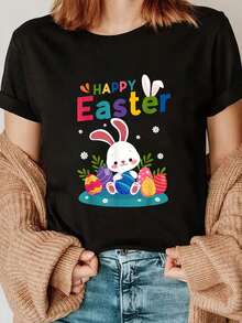 Camiseta De Pascua 2026 Con Diseño De Huevos De Conejito, Ideal Para Camping Y Un Feliz Día De Pascua - Oscuro - Ver 1