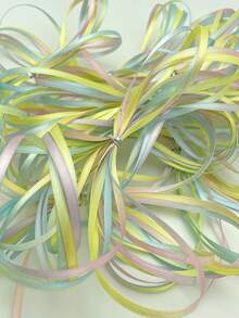 5码/包彩色缎带，0.3厘米/3毫米双面高密度涤纶缎带，适用于手工发饰、头饰、礼盒包装、母亲节、情人节、婚礼礼物、手工丝带、蛋糕礼品包装、花束、节日派对蝴蝶结装饰。 - 彩色 - 查看 5