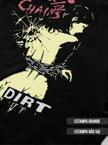 Unisex Alice In Chains Regular Fit T-Shirt With Grunge Rock Alternative Print, Black, 100% Cotton - 黑色 - 查看 3