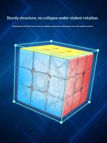 1pc 55mm 3x3x3 Magnetic Magic Cube, Puzzle Toy For Adults, Teens, Intelligence Development, Competition, Holiday Gift - Multicolor - View 11