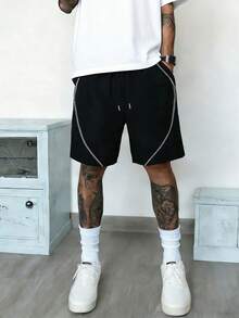 1pc Men's Multi-Pocket Loose Cargo Shorts, Casual Sporty Shorts For Daily Commute, Workout, Outdoor, Leisure, Fitness, Running, Versatile Streetwear, Knee Length - Black - View 2