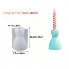 1 khuôn đất sét tự làm hình đồng hồ cát sọc, khuôn đúc nhựa thạch cao, khuôn silicon thích hợp cho các dự án thủ công tự làm, đúc khuôn, có thể tái sử dụng. - Trắng - Xem 9