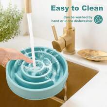 Slow Feeder Dog Bowls Puzzle Dog Bowl With Anti-Slip Slow Feeder & Non-Slip Design, Boredom And Anxiety Reducer Suitable For All Breed Dogs And Cat - 200ml - 查看 3