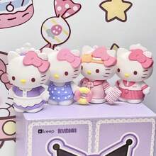 SANRIO 1 Peça Caixa Misteriosa - 8 Figuras de Personagens de Desenho Animado em PVC de Estilos Aleatórios com Suporte de Exibição, Decoração de Quarto de Desenho Animado Fofa, Presente de Feriado/Aniversário/Formatura, Lembrancinhas de Festa (Sem Necessidade de Energia), Presente de Volta às Aulas, Brinquedos, Colecionáveis de Caixa Surpresa - Multicolorido - Visão 3