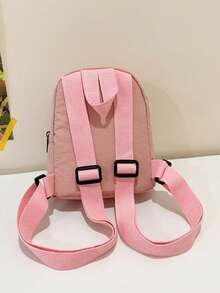 Mochila ligera y resistente al agua de nailon, mochila pequeña de moda para uso al aire desplazamientos, versátil mochila escolar para estudiantes - Rosa - Ver 5