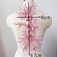 1Pc Flower Pearl Embroidery Applique Patch Sew On Hat Clothes For DIY Lace Fabric 47*16CM - Multiple Styles - View 5