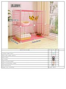 可堆叠双层猫屋，带储物架的模块化猫笼 - 彩色 - 查看 11