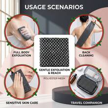 1 pieza Toalla de baño suave Cepillo de espalda largo Cuidado suave de la piel Fibra de poliéster - Multicolor - Ver 5