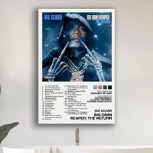 Framed BigScarr BigGrim Reaper TheReturn Album Cover Music Poster Rap Home Decor For Living Room HipHop Aesthetic Rapper Album Wall Art Records Poster Wall Decor For Bedroom For Living Room, Bedroom, Kitchen,Restroom Decoration - Framed(框架) - 查看 5