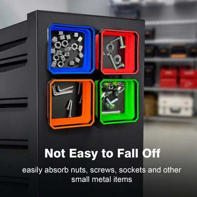 可折叠磁性零件托盘套装，可折叠硅胶收纳盒，适用于螺丝、螺母、螺栓和小金属零件，便携式防丢工具托盘，适用于家庭和车库