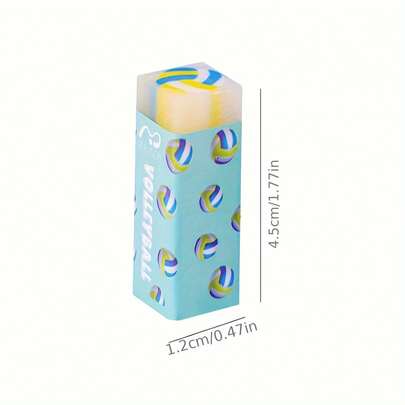 1pc Sports Eraser (3 Styles Random), Basketball, Football, Volleyball Erasers, Fun Sports Themed Erasers, Sports Birthday Party Favors, Classroom Rewards, Home Learning Supplies