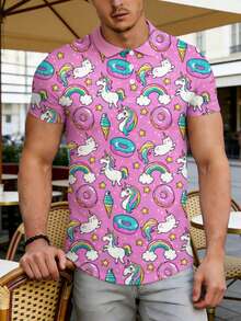 男士趣味高尔夫球衫，夏威夷衬衫短袖新奇疯狂高尔夫球衫 - 彩色 - 查看 1