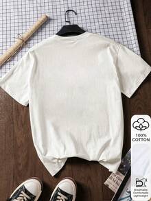 Y2K Style Summer Top, 100% Pure Cotton Soft T-Shirt, Cute And Fun Croissant Pattern, French Style, Breakfast Theme Print Crew Neck, Women's T-Shirt With Cartoon Coffee Style Lett - 白色 - 查看 3