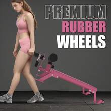 Hodeffior Nordic Curl Bench With Wheels, Leg Curl Machine For Home Gym, Hamstring & Glute Workout Equipment For Nordic Reverse Curls, Compact, 200Kg Capacity - Pink - View 5