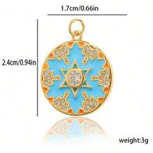 1pc Copper Human Figurine, Hexagram Pendant DIY Bracelet Necklace Anklet Charm, Suitable For Easter, Christmas, Adult Gifts - Multicolor - View 11