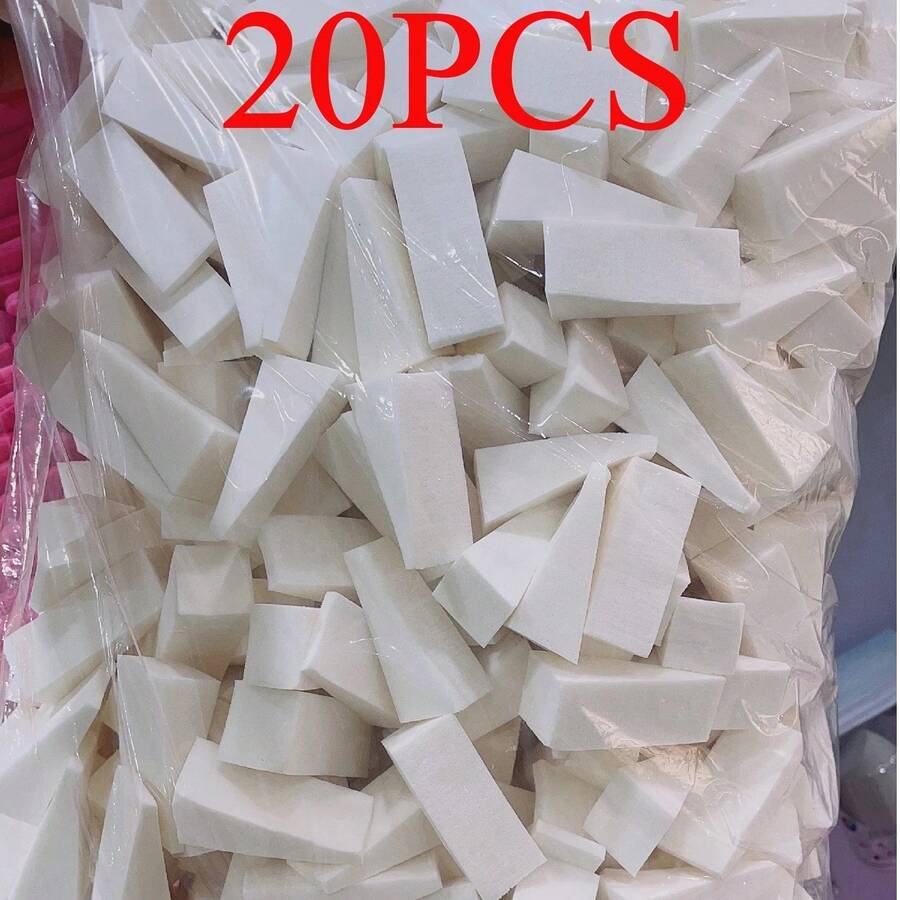 20pcs Makeup Sponge Wedges, Smooth Application, Mini Multi-Faceted Gradient Nail Art Soft Sponges, Ombre Nail Art Tools (White), Nail Art Supplies, Nail Art Tools, Nail Art Tools, Back To School, Nail Art, Nail Art Tools (For Fake Nails), Nail Care Tools - White - View 1