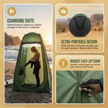 Queenrain Pop Up Portable Glamping Privacy Tent Foldable Outdoor Beach Changing Dressing Shelter With UV Protection - Dark Green - View 6