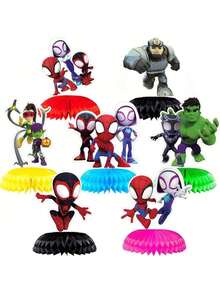 Marvel 7pcs   Honeycomb Decorations, Cartoon Honeycomb Centerpieces, Party Table Decor Toys - 7pcs/set - 查看 11