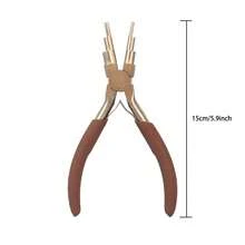 suli Alicates de acero al carbono de 5.9" - Nariz redonda y de aguja para anillos de 3-10mm, herramienta profesional de artesanía para hacer bucles de alambre y aros - marrón - Ver 7