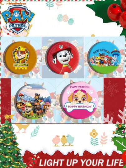 Paw Patrol 1/5 piezas Insignia de metal de , impresa con el patrón de , combinación aleatoria. Un regalo perfecto para ocasiones especiales para dar a amigos. Adecuado para la decoración del hogar, mejorar la atmósfera de la fiesta y el uso diario como colgante. También adecuado como regalo de cumpleaños y recuerdo.