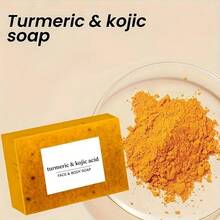 20pcs Lemon Turmeric Kojic Soap,Natural Handmade Soap,Turmeric Soaps Bar For Face And Body, Smooth Skin Tumeric Soapes,Deep Cleansing Soaps For Men & Women - 黃色 - 查看 9