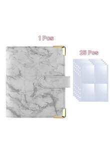 1 Set Premium Multifunctional A5 Photo Card Loose-Leaf Album, Fashionable Album Design, Compact & Durable, PU Leather Loose-Leaf Notebook Cover, Loose-Leaf Organizer Suitable For Daily Planning, Notes, Office Supplies, Card Collection - Multicolor - View 30