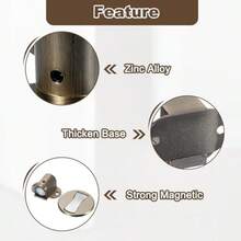 Uxcell Magnetic Door Stopper Silent Magnetic Floor Door Stop Adjustable Floor Door Catch With Adhesive Tape And Screws Shock Absorbing For Bedroom Office Bathroom Bronze - Bronze - View 5
