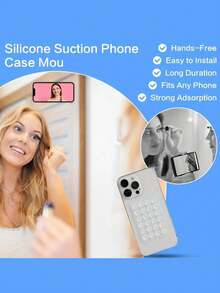 4 piezas Soporte de teléfono de silicona, soporte de teléfono con ventosa de doble cara, ventosa de silicona, soporte de teléfono antideslizante, adecuado para todos los modelos de teléfonos, transparente, compatible con iPhone, teléfonos Android, regalo de cumpleaños, soporte de teléfono para familiares y amigos, accesorios para teléfonos - transparente - Ver 4