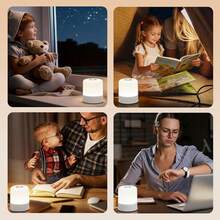 Modern Touch LED Bedside Lamp, 16 Colors, 3 Modes, USB Powered, Rechargeable Lithium Battery, Remote Control, Suitable For Bedroom, Living Room And Camping - White - View 7