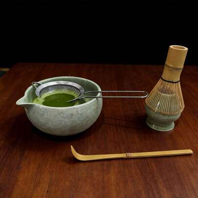 5pcs Matcha Tea Set, Includes Matcha Bowl, Whisk, Scoop, Brush, Stand, Japanese Style Tea Ceremony Gift Box, Best Gift