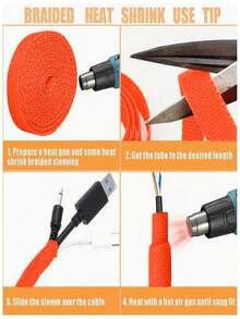 New Braided Cable Sleeve Heat Shrink Tube Insulation Flam Retardant Shrinkable Wrap Sheath Wire Organizer Protection - Multicolor - View 6