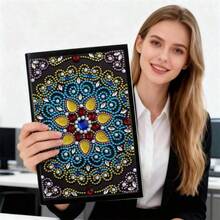 SNA Cuaderno de bordado de diamantes, estilo nuevo 2026. caliente de pintura de diamantes 5D DIY, mosaico de cristal redondo de diamante de imitación, adecuado para tomar notas, reuniones, exámenes - Conjuntos - Ver 12