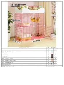 可堆叠双层猫屋，带储物架的模块化猫笼 - 彩色 - 查看 12