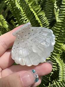 1 pièce Pince à cheveux blanche élégante et raffinée pour femmes avec strass, design unique mettant en valeur l'élégance. Convient pour le travail, le port quotidien, les vacances à la plage, les tenues élégantes. Beau cadeau, accessoire pour cheveux à la mode, pince à cheveux pour femmes et filles, idéal pour les tenues d'été - Beige - Voir 13