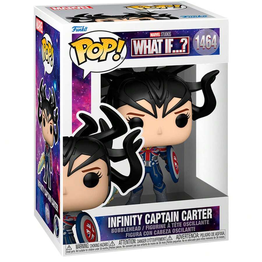 Funko POP What If...? - 無限系列卡特隊長人偶 #1464 - 9厘米收藏級乙烯基人偶 - 帶觸手的頭盔、劍和盾牌 - 官方產品 - 收藏家禮物 - 西班牙大陸地區24/48小時免費送貨 ✅ - 彩色 - 查看 1