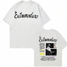Merch Extremoduro Tour 2026 T-shirt mode homme femme manches courtes style rétro hip hop punk coton - Gris pâle - Voir 11