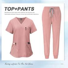Nurse Uniform Hospital Accessories Surgical Dental Veterinary Work Wear Medical Nursing Healthcare Pharmacy Scrub Suit - 42109 - Xanh hải quân - Xem 5