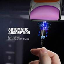 1条三合一磁吸可拆卸数据线，快充线，兼容 17 Pro Max/17 Pro/17 Plus/17/16/15/14/13/12/11/XS/XR/8/7/6、S25/S24/S23/S22/S21/S20 Ultra Plus系列 - 彩色 - 查看 8