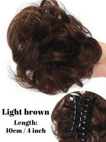 爪夹式凌乱发髻假发片 合成波浪发髻甜甜圈盘发发髻假发片 女士女孩接发 - 彩色 - 查看 14