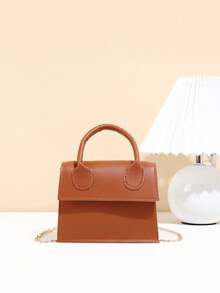 Bolso de cadena minimalista, versátil y de moda con acabado mate - Marrón - Ver 7