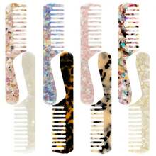 1 st. trendig lättviktig hårborste med 18 cm långt skaft och breda tänder, lämplig för alla typer av hårstyling, present till en avslappnad present. - Multifärgad - Visa 2