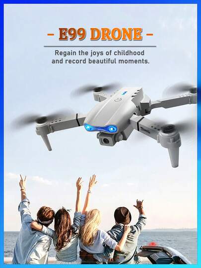 CASRRA Este dron E99 presenta una apariencia blanca clásica, equipado con una cámara inteligente, admite aterrizaje con un solo toque, vuelo de acrobacias de 360°, y es plegable, lo que lo hace muy adecuado para principiantes. Viene con una bolsa de almacenamiento y piezas de repuesto incluidas al azar. Hay disponibles múltiples configuraciones de batería. Es un gran compañero para la fotografía y el registro de la vida, así como un regalo ideal para Navidad y Halloween.