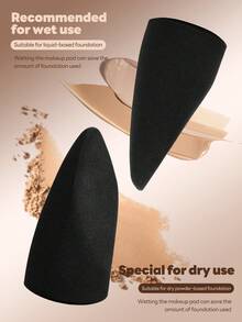 MAANGE Bộ 1/2/5/7/12/30 miếng bông trang điểm hình tam giác, bông phấn phủ nhung, dùng khô, nhỏ gọn, thích hợp cho du lịch, trang điểm, trang trí nhà cửa, bàn trang điểm, phòng ngủ, phụ kiện trang điểm, bông phấn, bông tán phấn, bông mút trang điểm, giá cả phải chăng, quà Giáng sinh, mỹ phẩm, dụng cụ trang điểm, rẻ và tốt, quà tặng, quà tặng cho nữ, quà Giáng sinh - màu đen - Xem 3