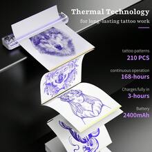 RONGTA F81s Tattoo Stencil Printer, Comes With 5 Free Tattoo Papers, Compatible With Phone/Computer/Tablet, 203DPI High-Definition Inkless Printing, Suitable For Studios/Beginners, Tattoo Machine, Portable Tattoo Machine - Purple - View 2