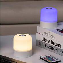 Modern Touch LED Bedside Lamp, 16 Colors, 3 Modes, USB Powered, Rechargeable Lithium Battery, Remote Control, Suitable For Bedroom, Living Room And Camping - White - View 5