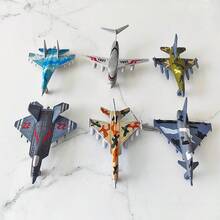 Bộ 6 máy bay mô hình chiến đấu, đồ chơi trượt quán tính cho trẻ em, đồ trang trí nhà cửa, quà sinh nhật cho trẻ em. - màu đen - Xem 5